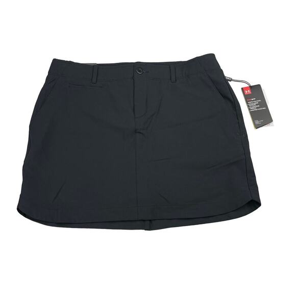 NWT UNDER ARMOUR Women's Links Woven Golf Skort Sz 10 Black - Picture 4 of 8